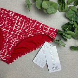 Athleta Clean Medium Printed Bikini Swim Bottom Matador Red Women’s Size M NWT